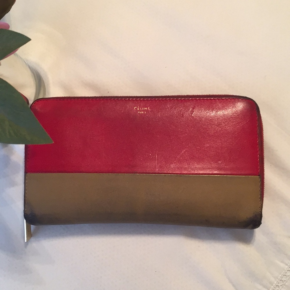 Celine Bicolor ZIP wallet